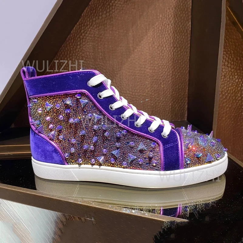 Dark Purple Crystal Rivet Men  - Sports Equipment For Running 评论和价格