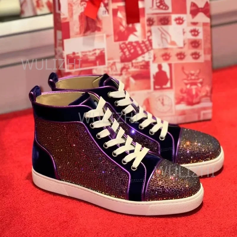 Dark Purple Crystal Rivet Men  - Sports Equipment For Running 评论和价格