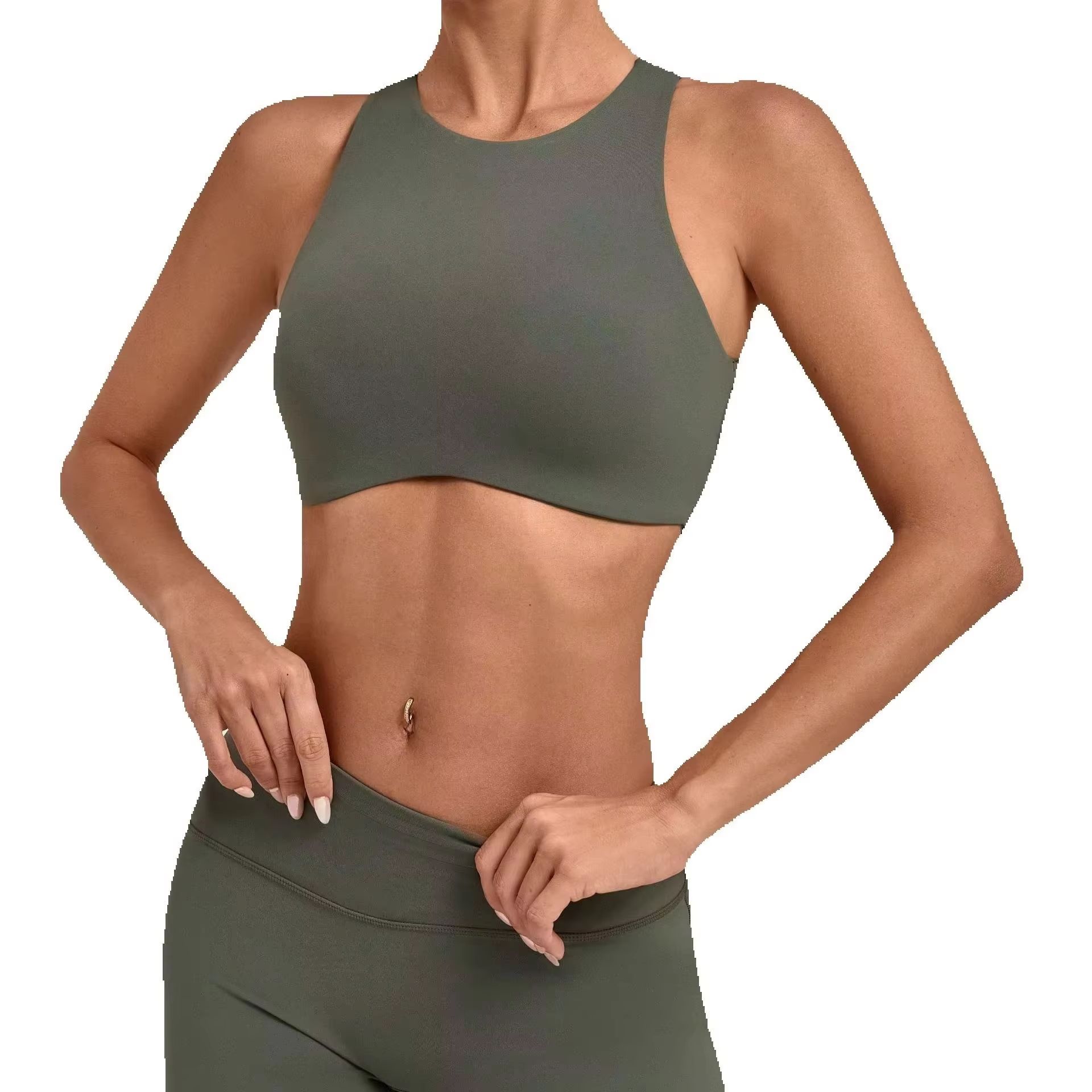 Women High Neck Sports Bra Pad - Sports Equipment Logos 评论和价格
