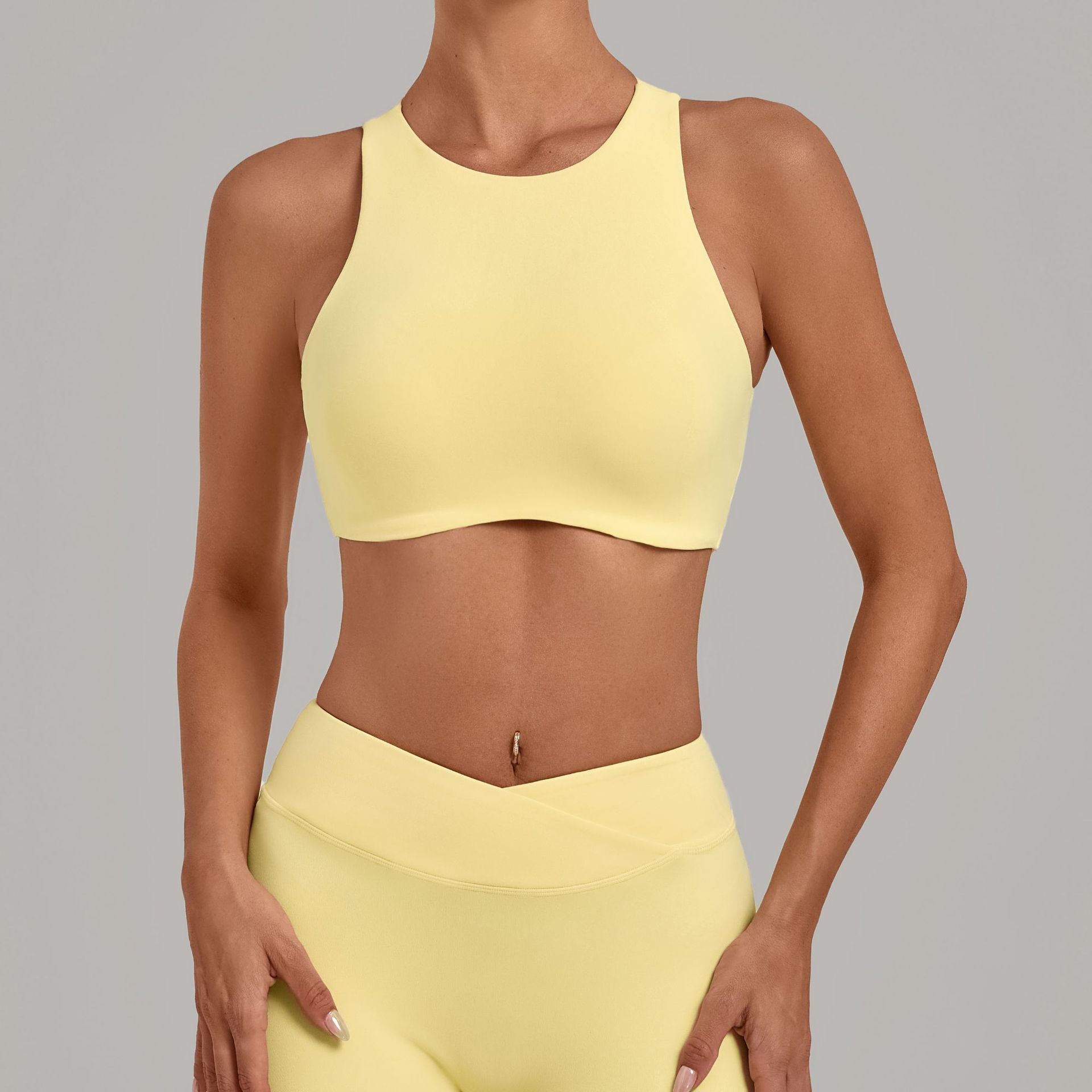 Women High Neck Sports Bra Pad - Sports Equipment Logos 评论和价格